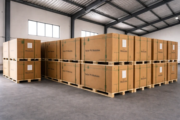 Solar pannel on pallet